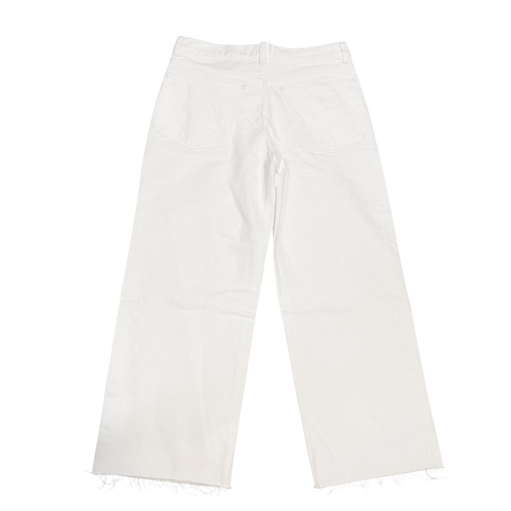 Madewell Crop Jeans Womens 26 White Low Slung Baggy Denim Raw Hem Button Fly NWT - Picture 4 of 9
